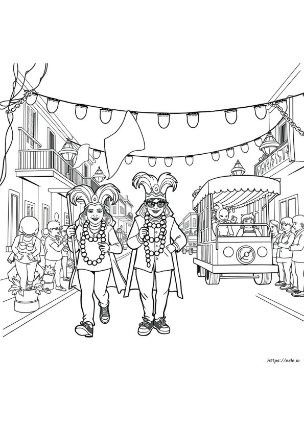 Mardi Gras Coloring Pages Printable