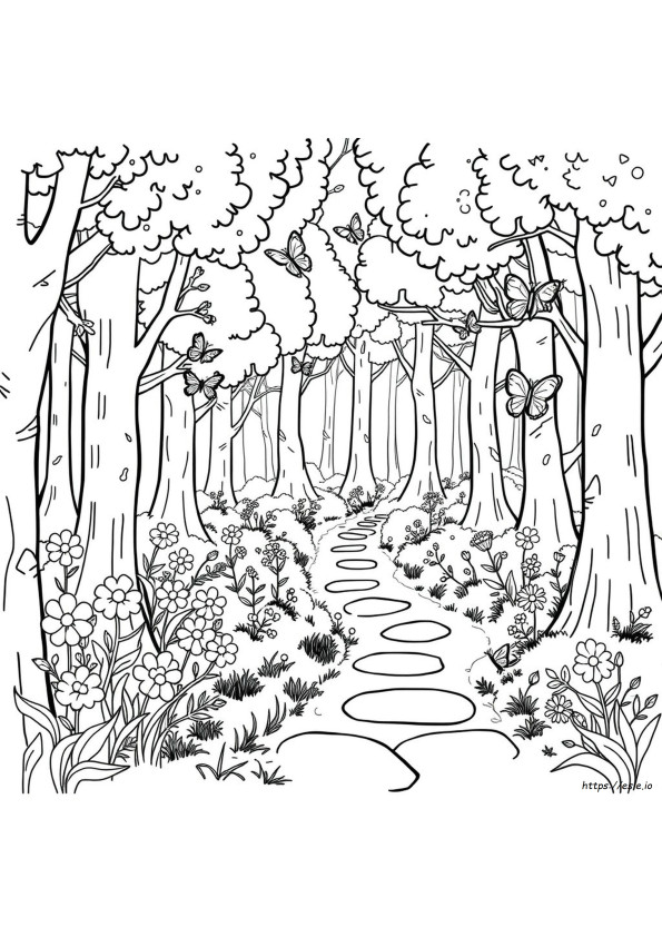 Disegni Da Colorare Della Foresta Per Bambini In Età Prescolare