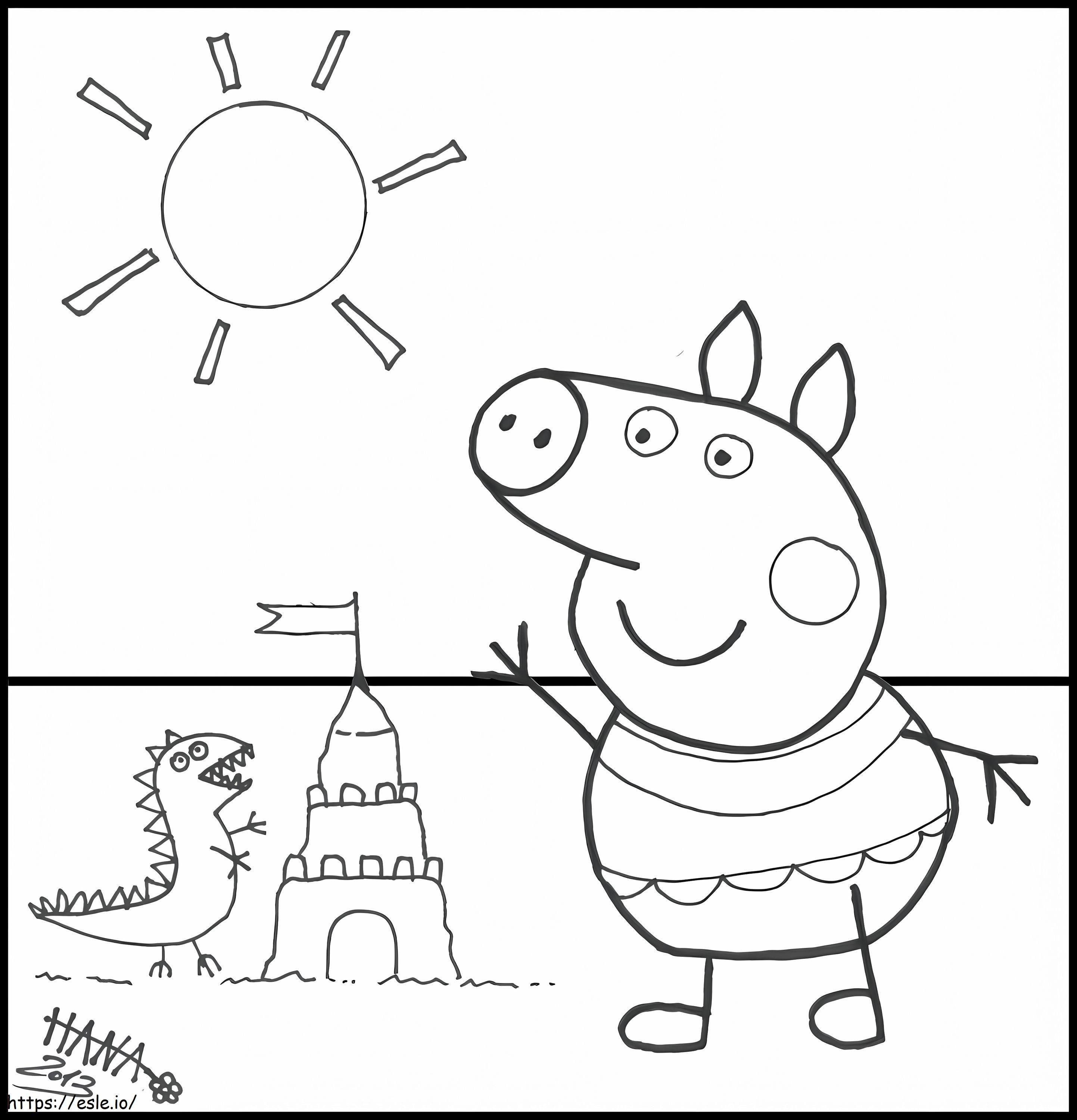 Coloriage  Peppa cochon drôle à imprimer dessin