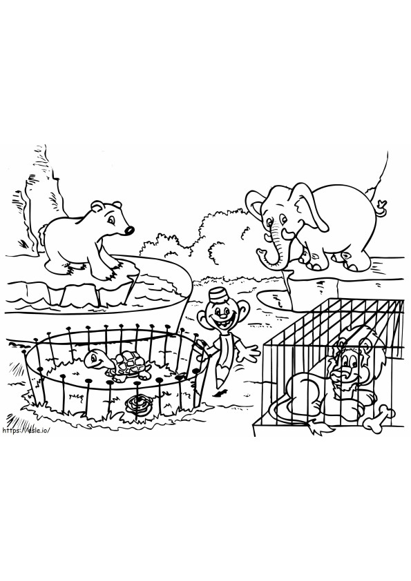 Funny Zoo coloring page