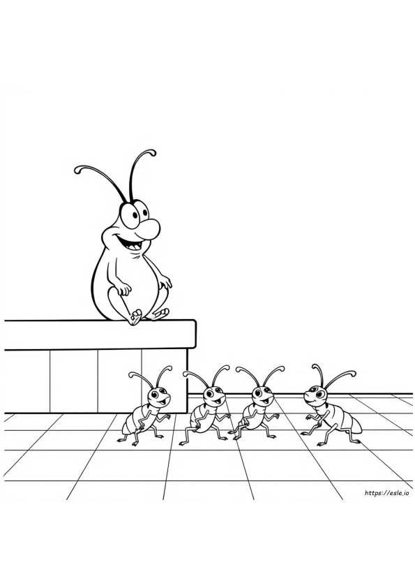 Coloring Oggy And The Cockroaches Drawing
