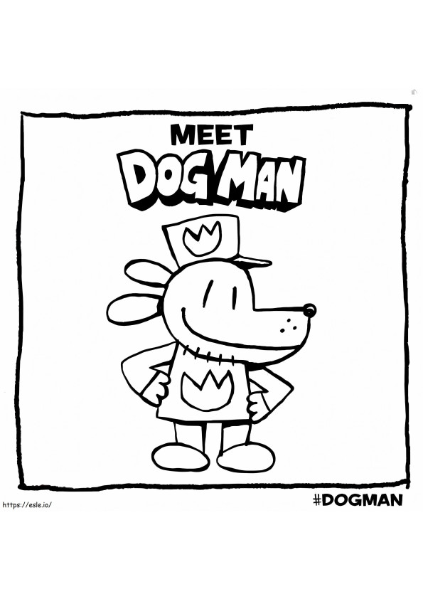 Maak kennis met Dogman kleurplaat