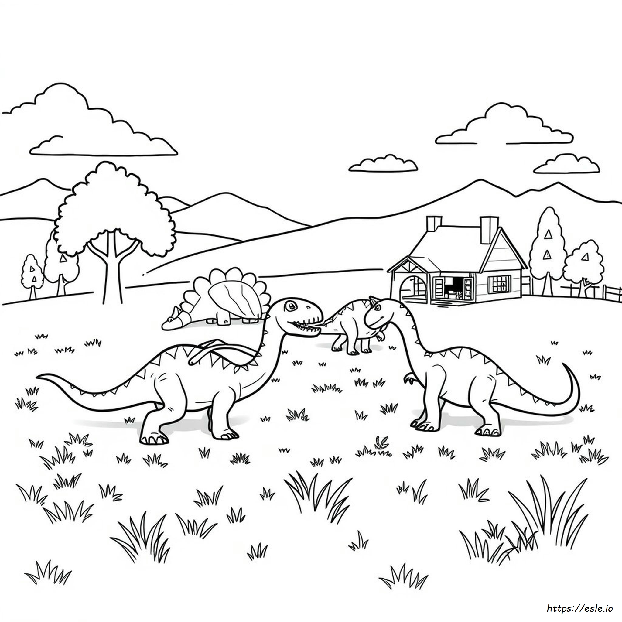 Dino Çiftliği Boyama Sayfaları