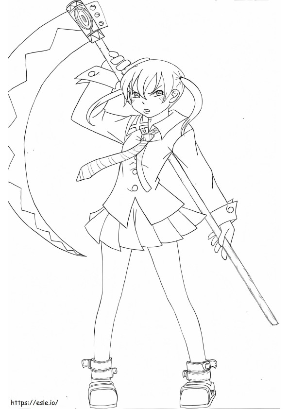 Maka Albarn From Soul Eater Bored coloring page
