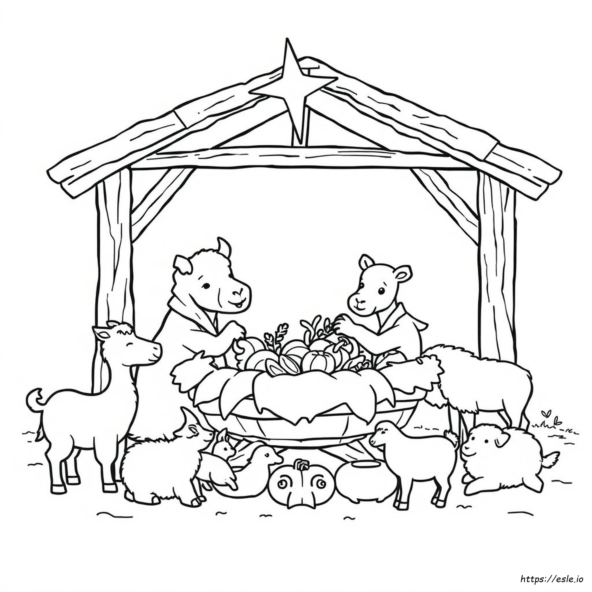 Animale Din Iesle De Colorat