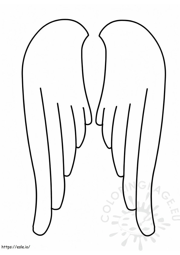シンプルな天使の羽 ぬりえ - 塗り絵