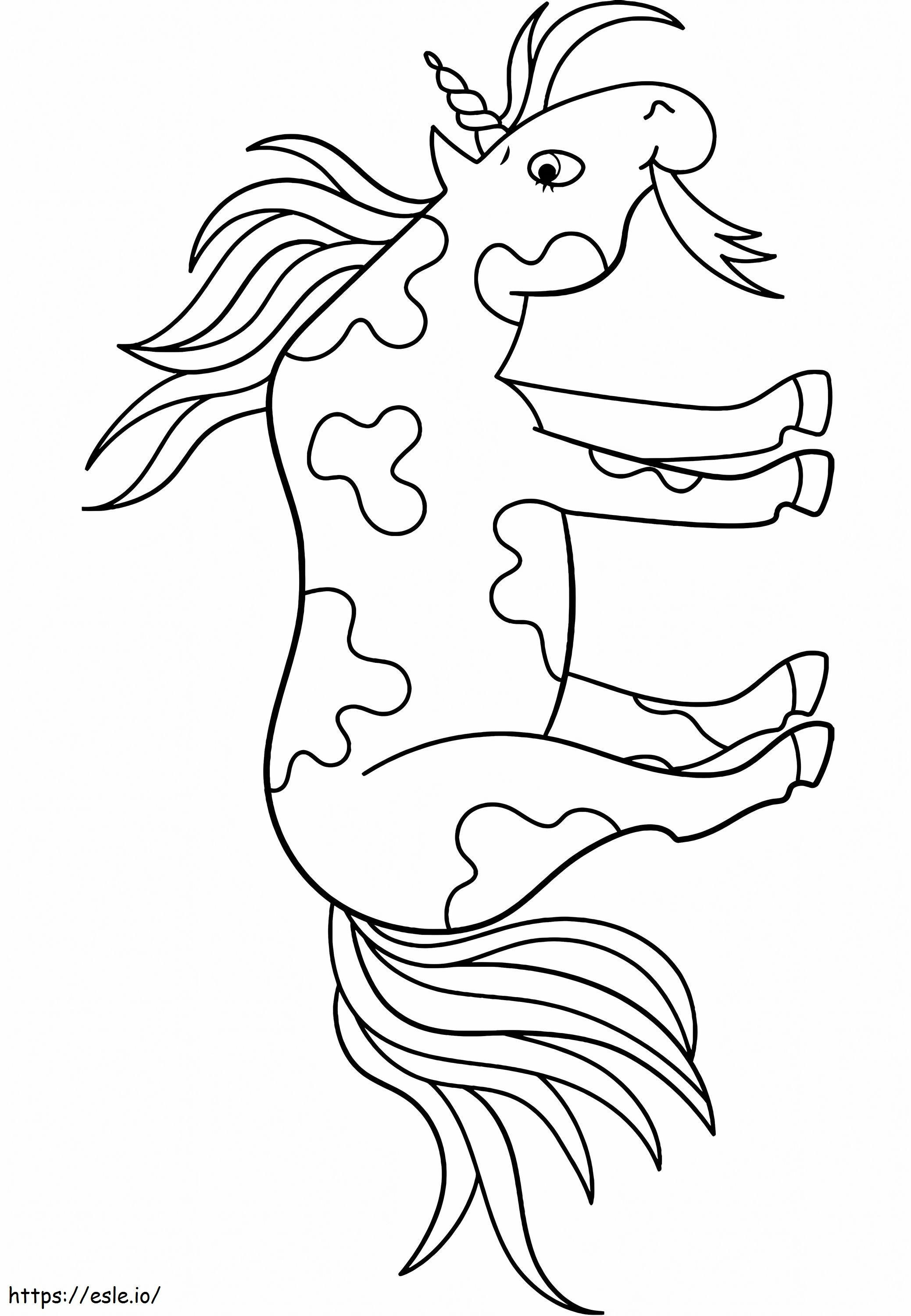 Coloriage  Licorne mangeant A4 à imprimer dessin