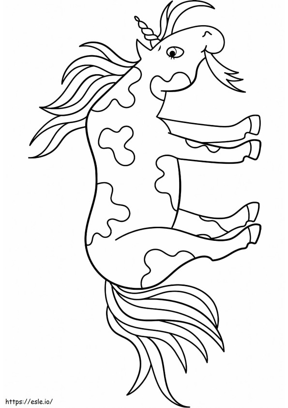 Unicorn Eating A4 coloring page