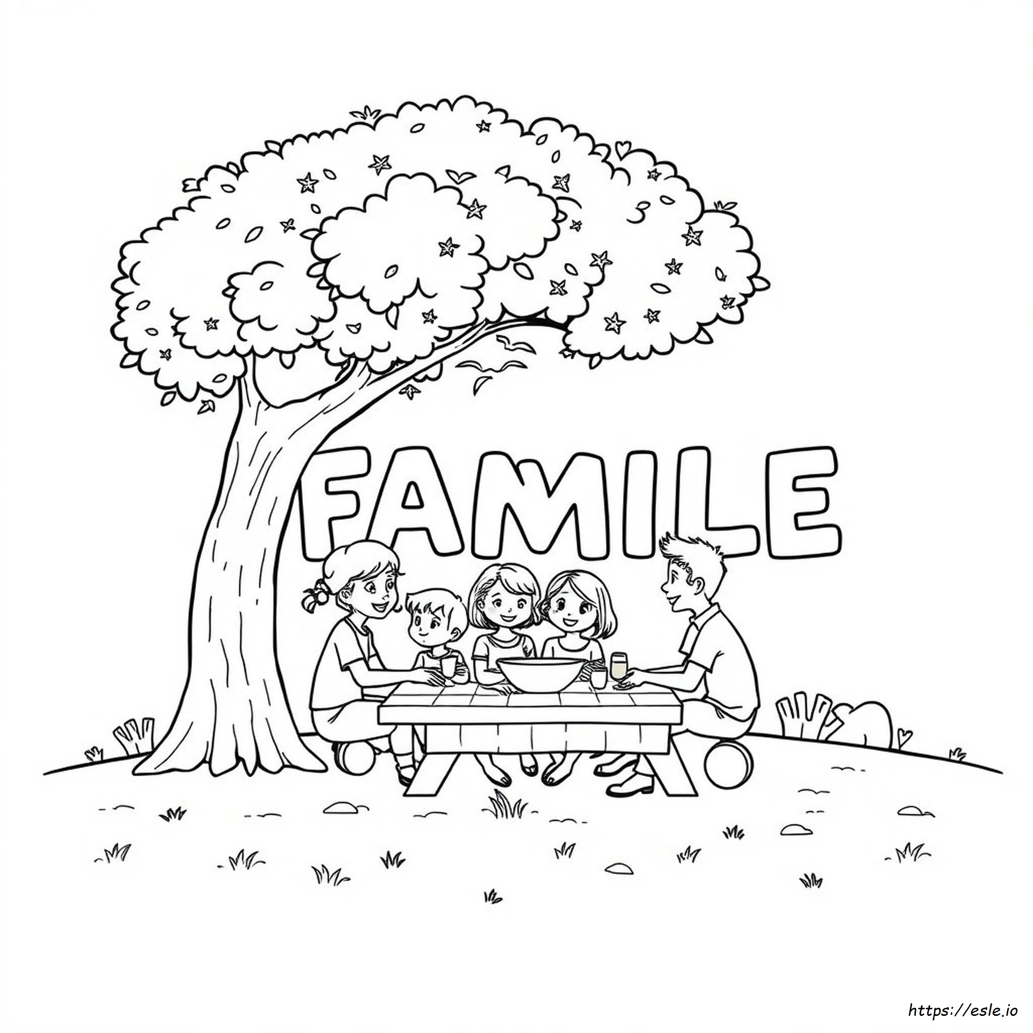 Día De La Familia Para Colorear