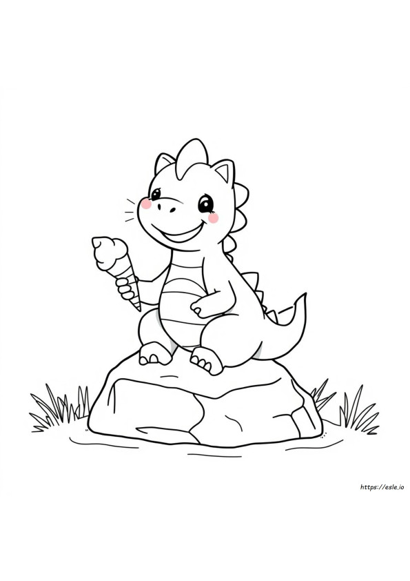 Kittysaurus Coloring Page