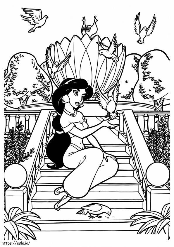 The Jasmine Coloring A4 coloring page