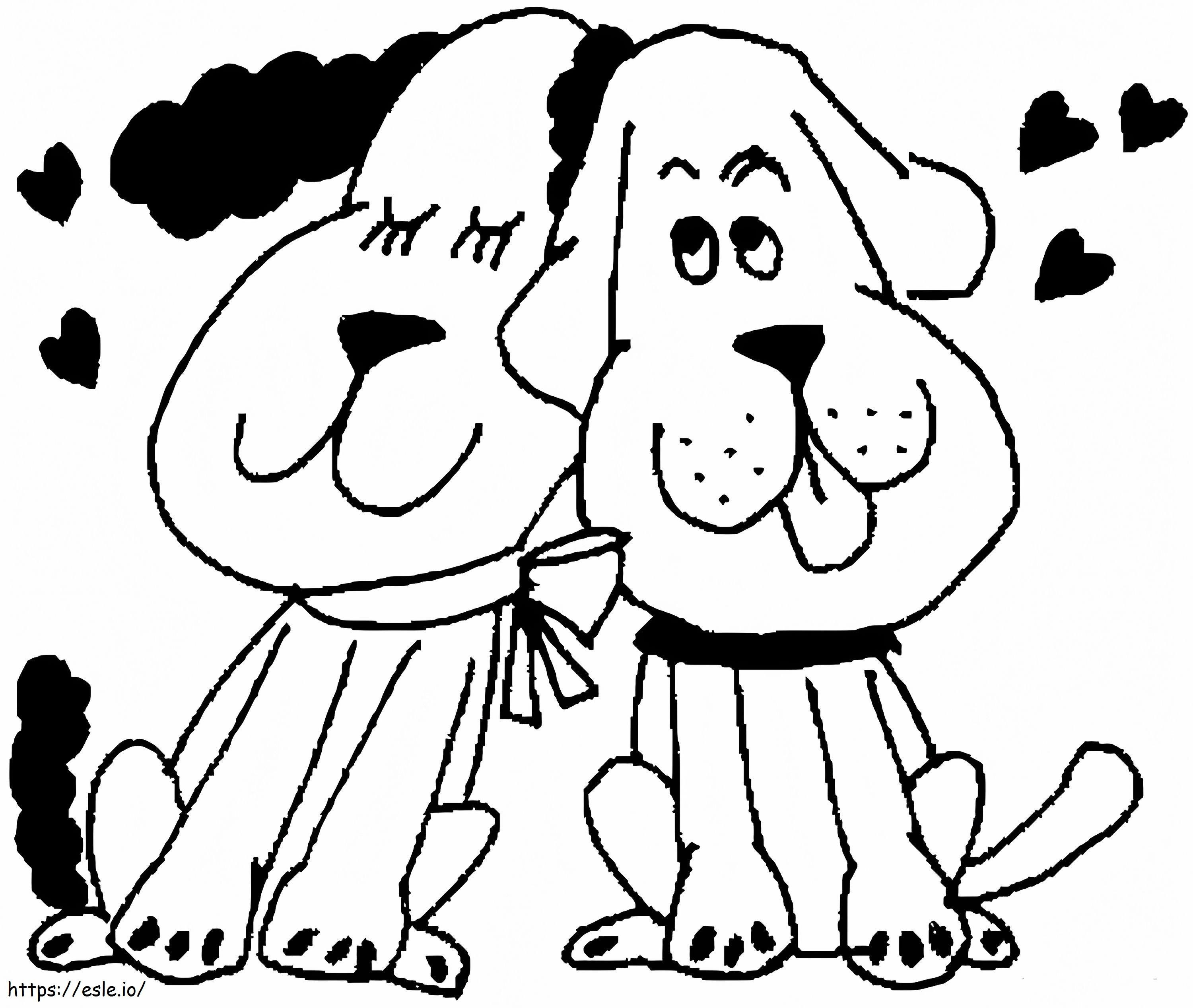 Couple Puppies coloring page