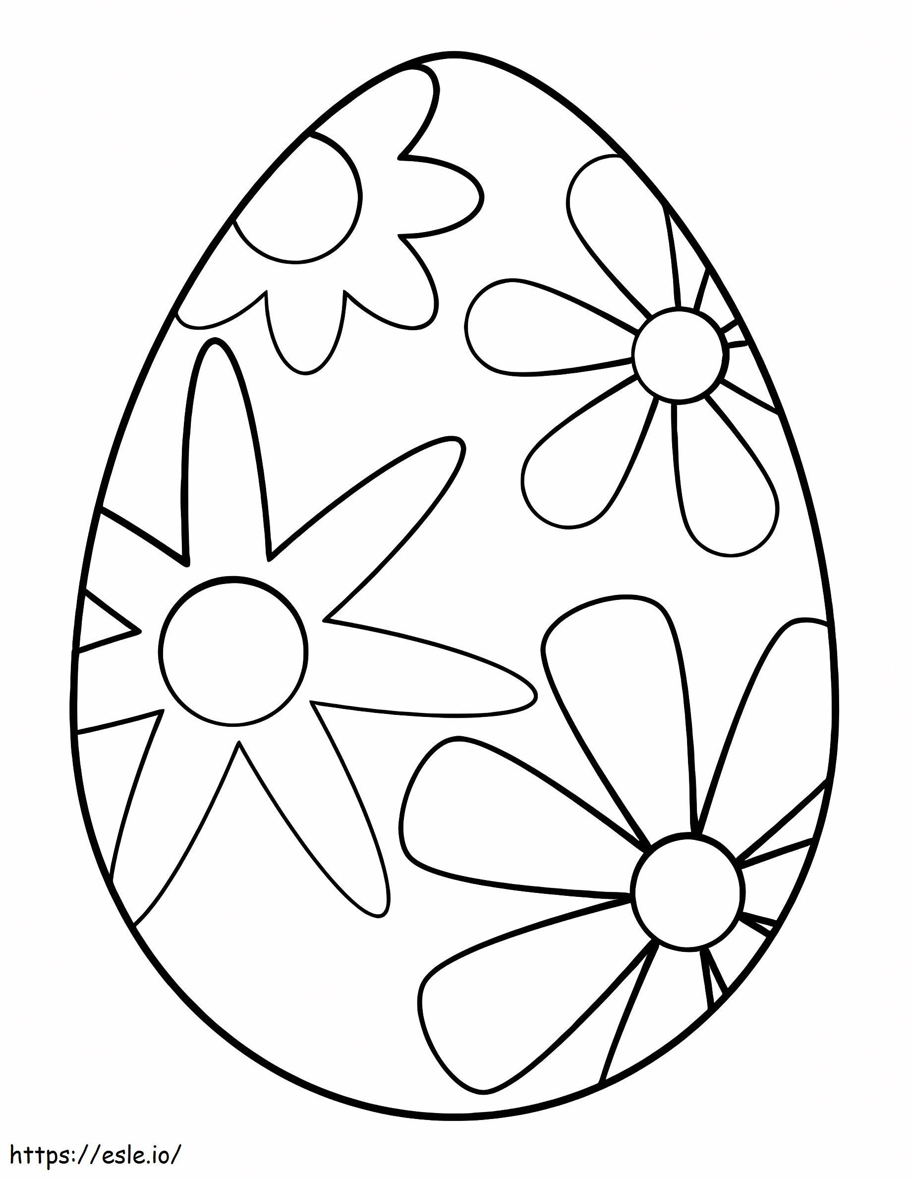 Four Flower Easter Egg coloring page