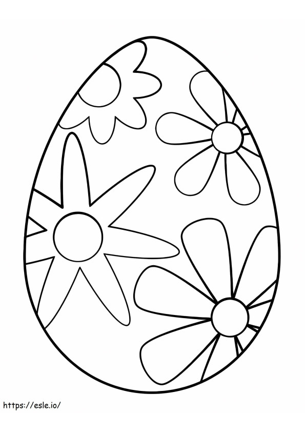 Uovo di Pasqua dei quattro fiori da colorare