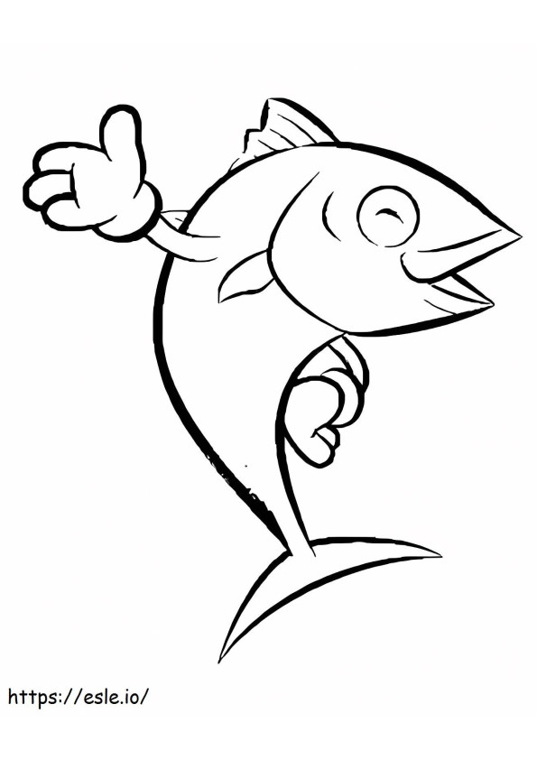 Funny Tuna Fish coloring page