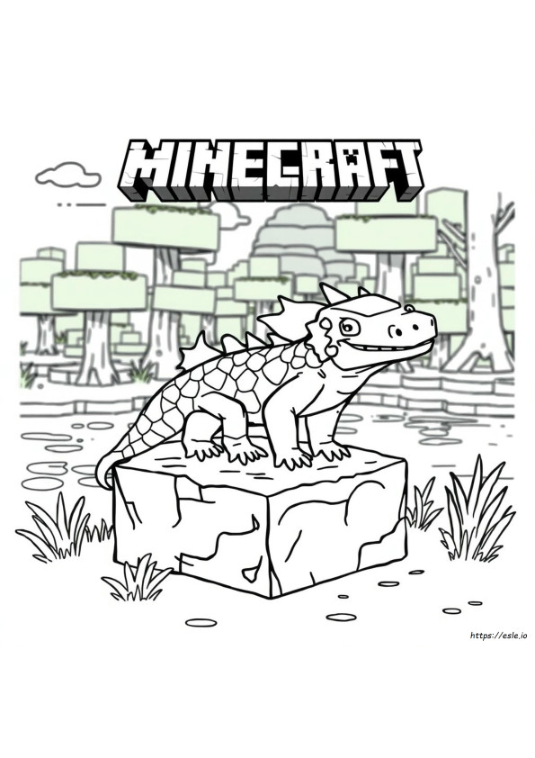 Minecraft Axolotl Coloring Page