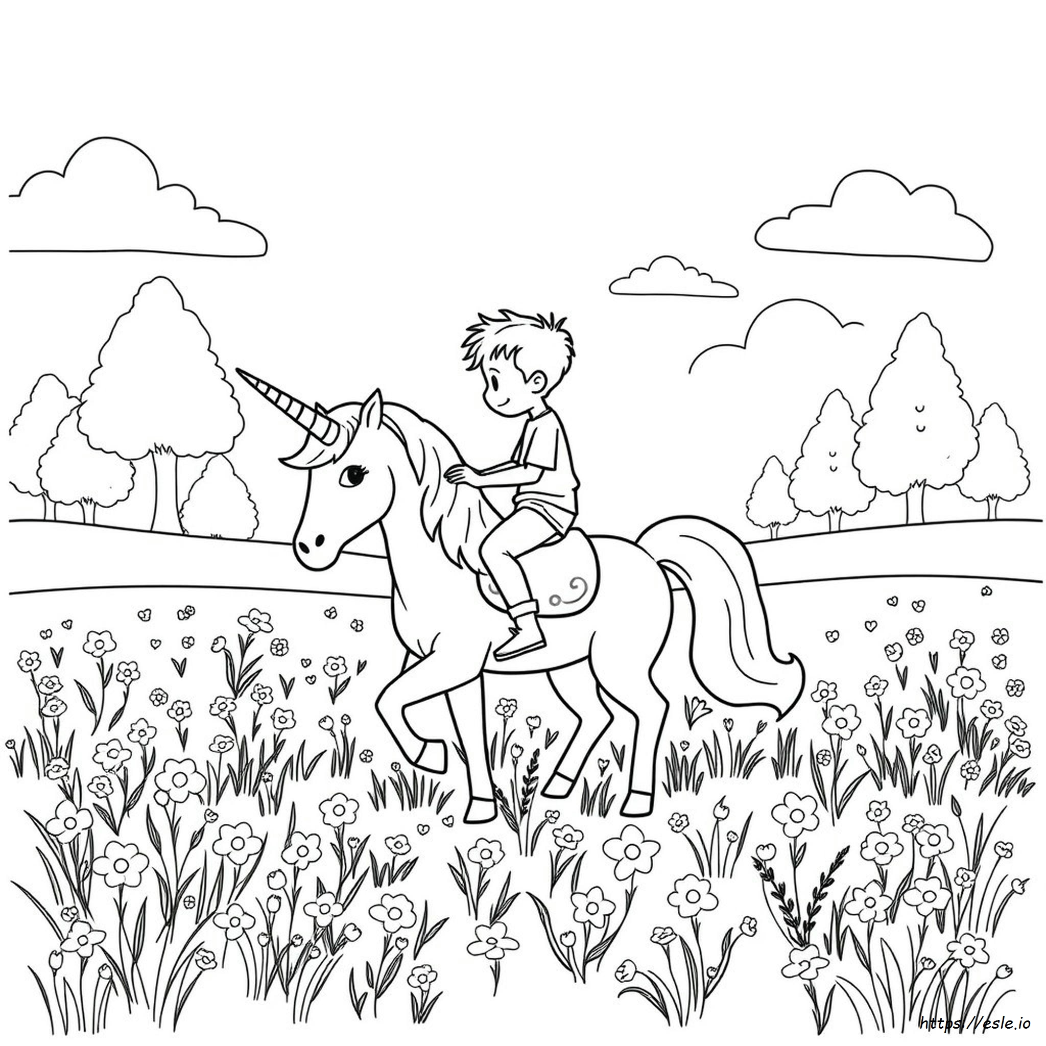 Boy Unicorn Coloring Pages