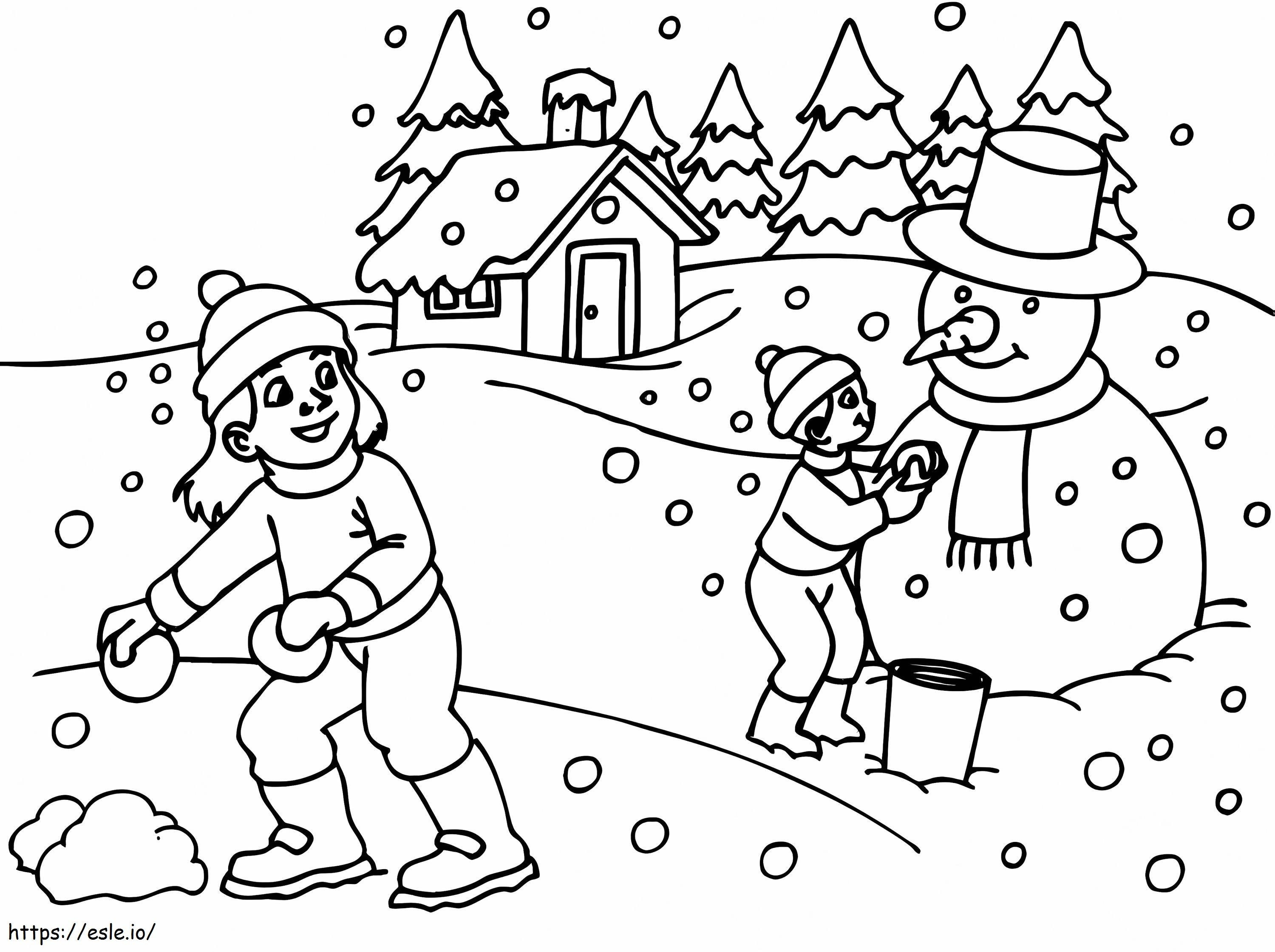 Winter Scene 2 coloring page
