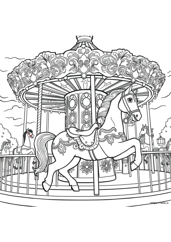 Cavalos De Carrossel Para Colorir Adultos