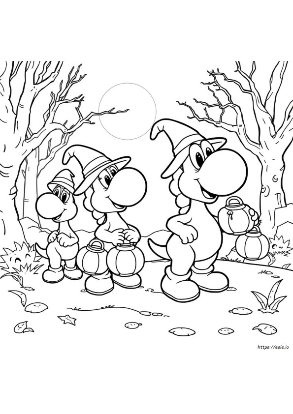 Yoshi Halloween Színező Oldal