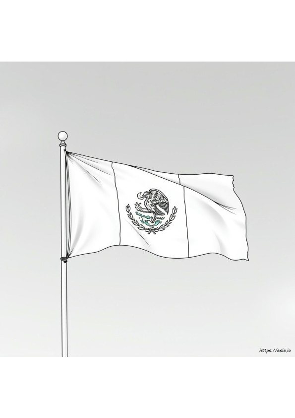 Free Mexican Flag Coloring Page
