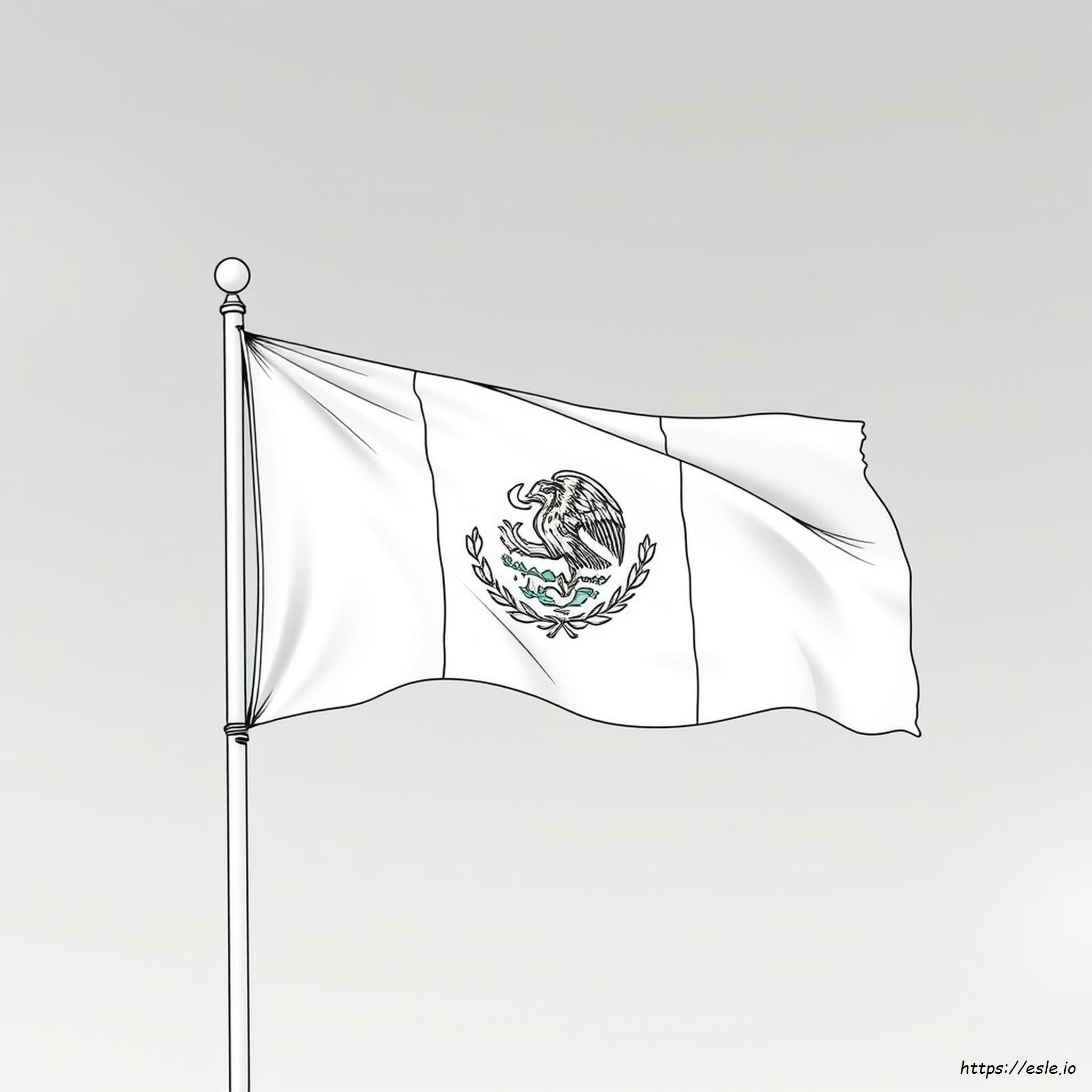 Bandera De México Para Colorear Gratis
