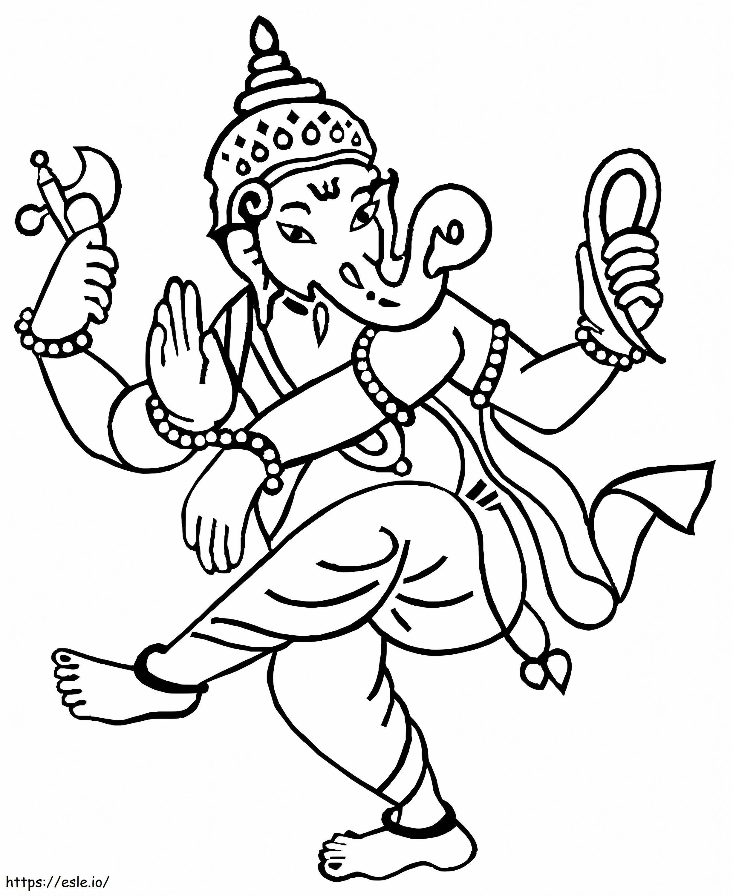 Señor Ganesha 3 para colorear