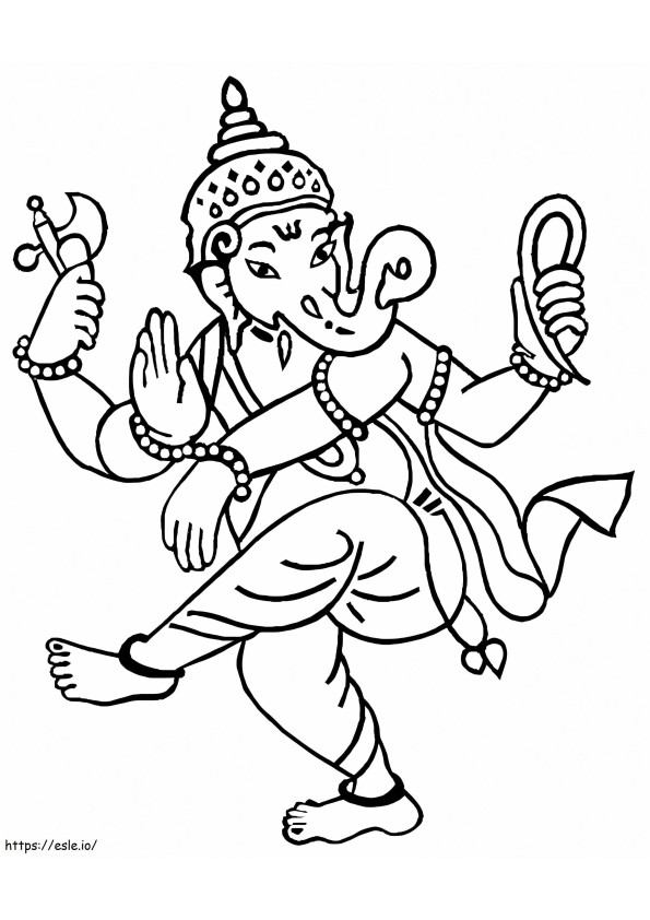 Coloriage Seigneur Ganesha 3 à imprimer dessin