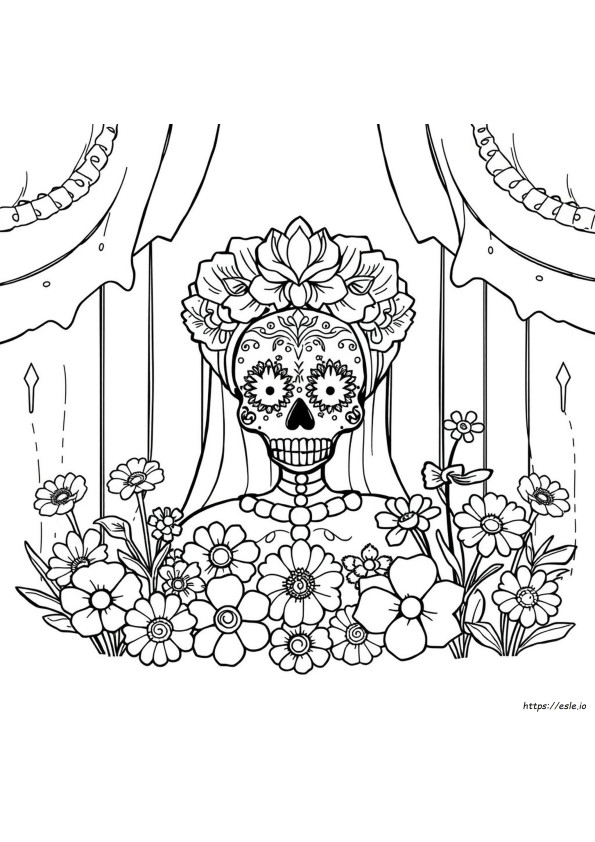 Dia De Los Muertos Catrina Coloring Page