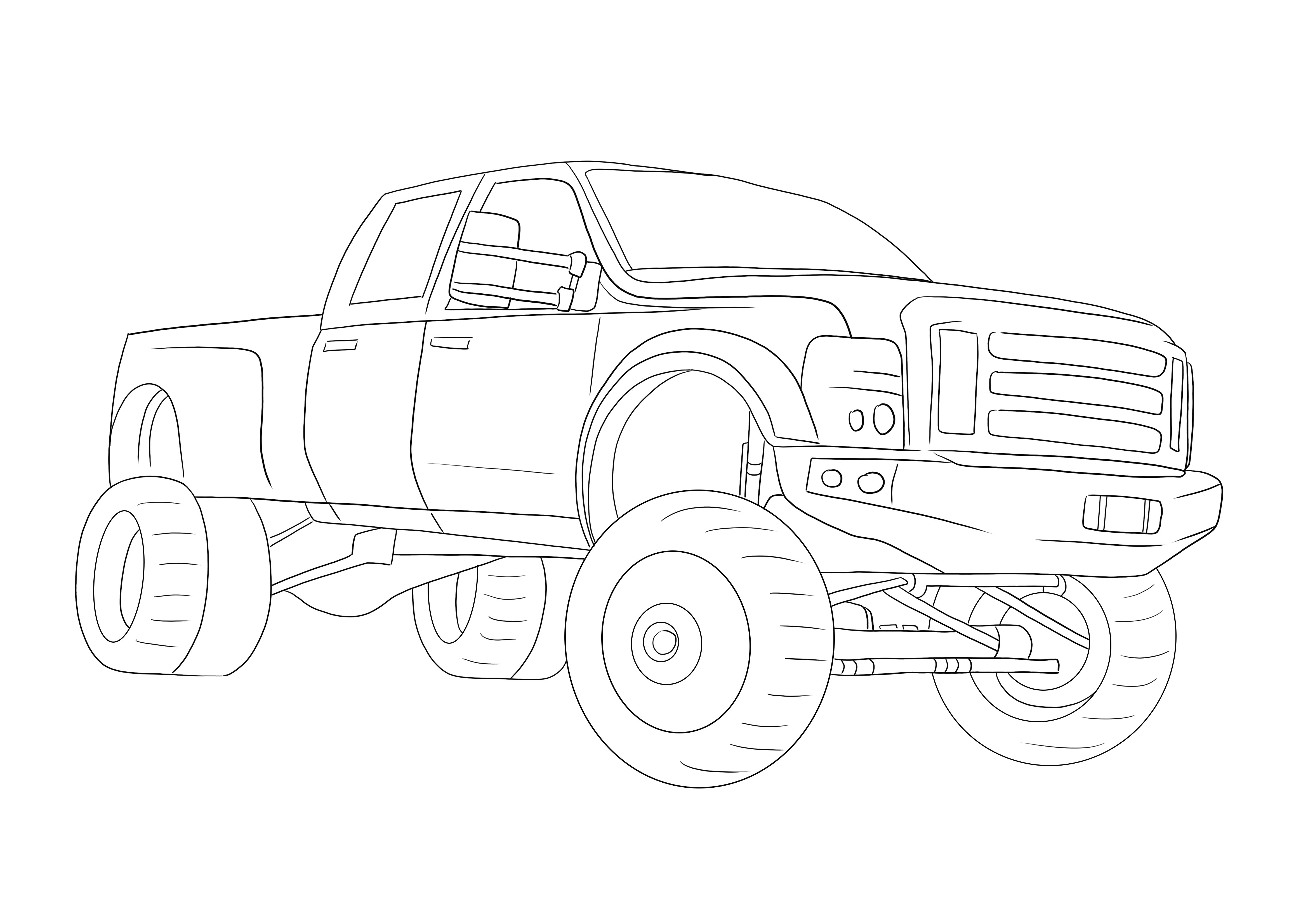 Free to print and color a Monster Energy Monster Truck for kids