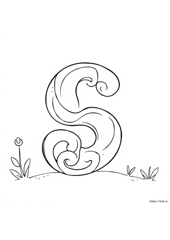 Bubble Letter S Coloring Page