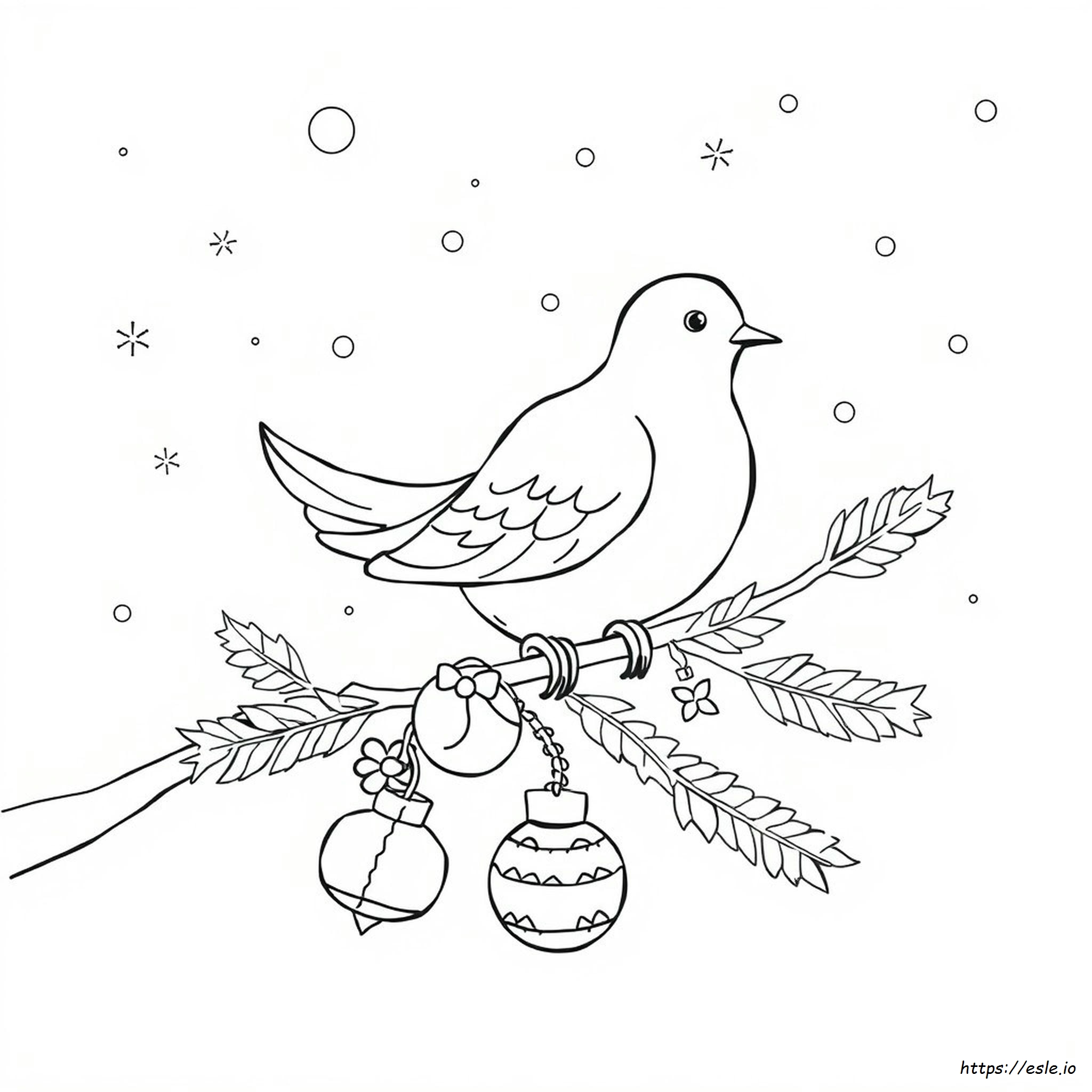 Christmas Dove Coloring Page