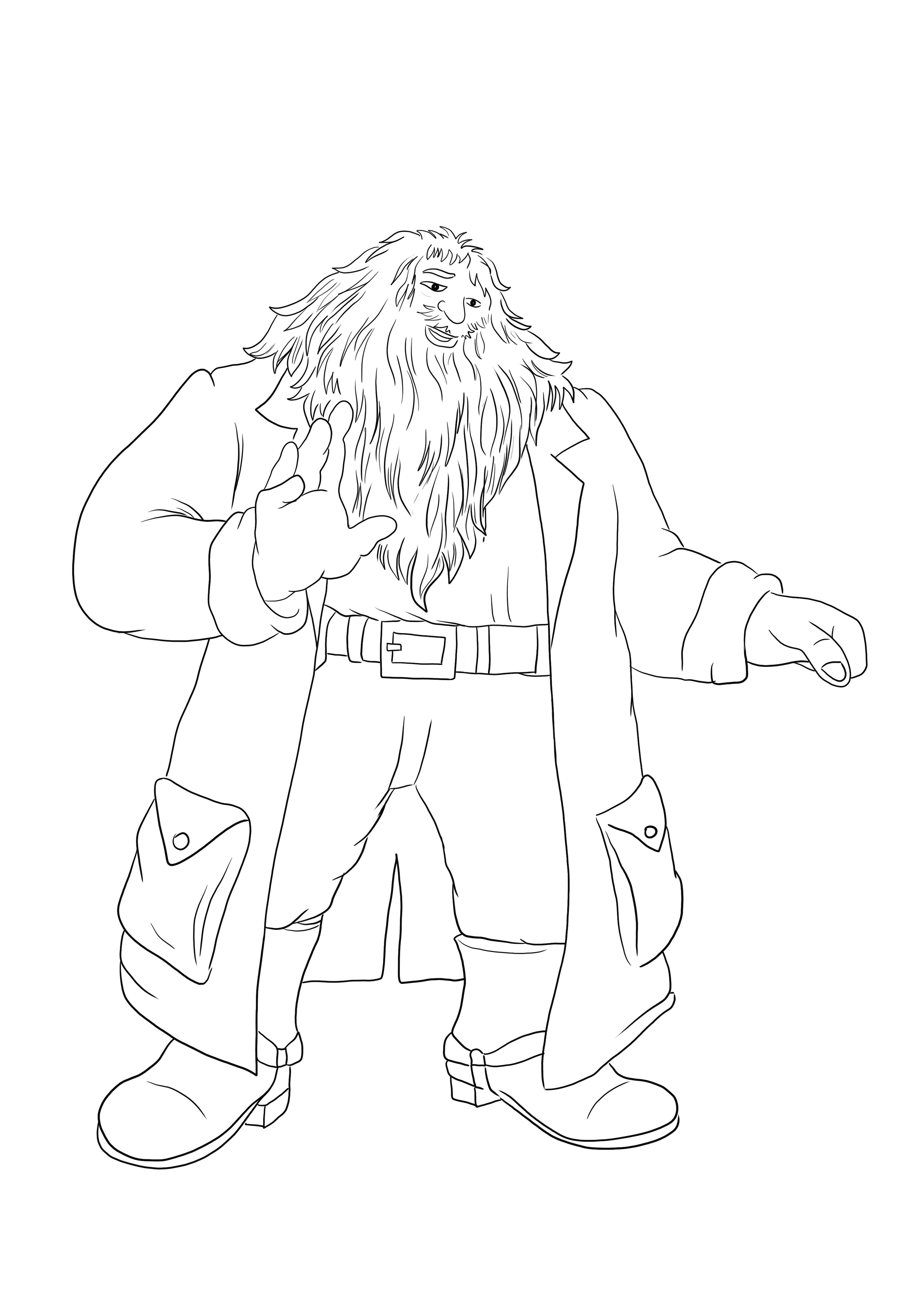 Hagrid from the Harry Potter saga free to print and color for all Harry potter fans