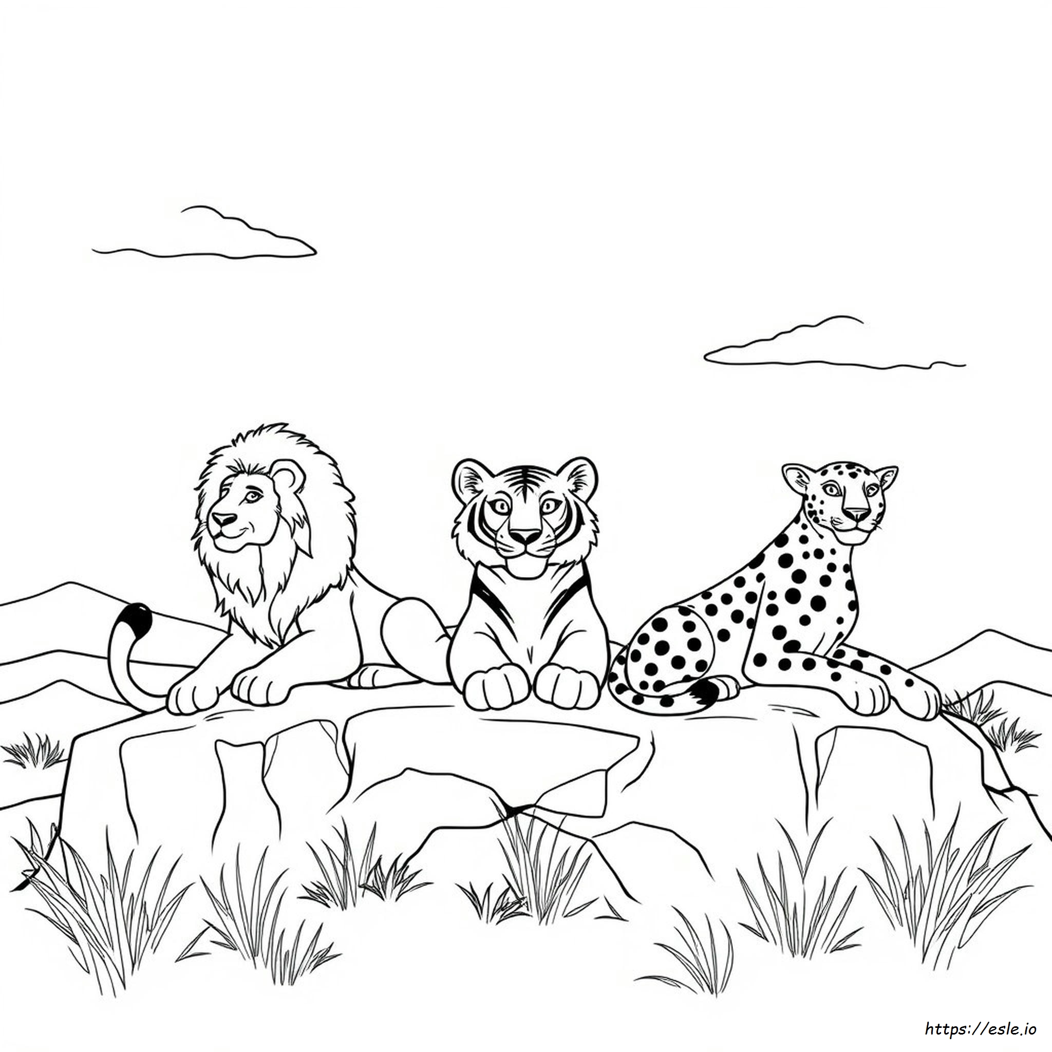 Big Cats Coloring Page