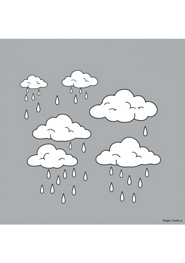 Kleurplaten Van Wolken En Regen
