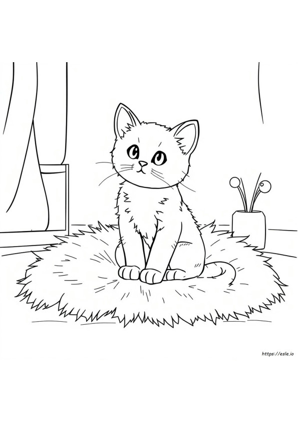 かわいい子猫の無料ぬりえ