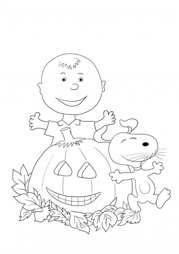 Charlie Brown Halloween on valmis painettavaksi ja väritettäväksi ilmaiseksi