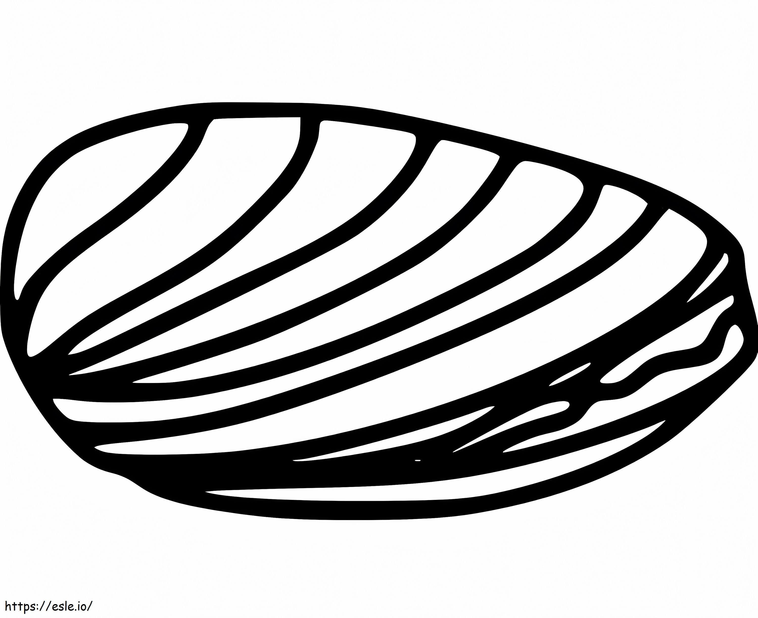 シンプルなムール貝 ぬりえ - 塗り絵