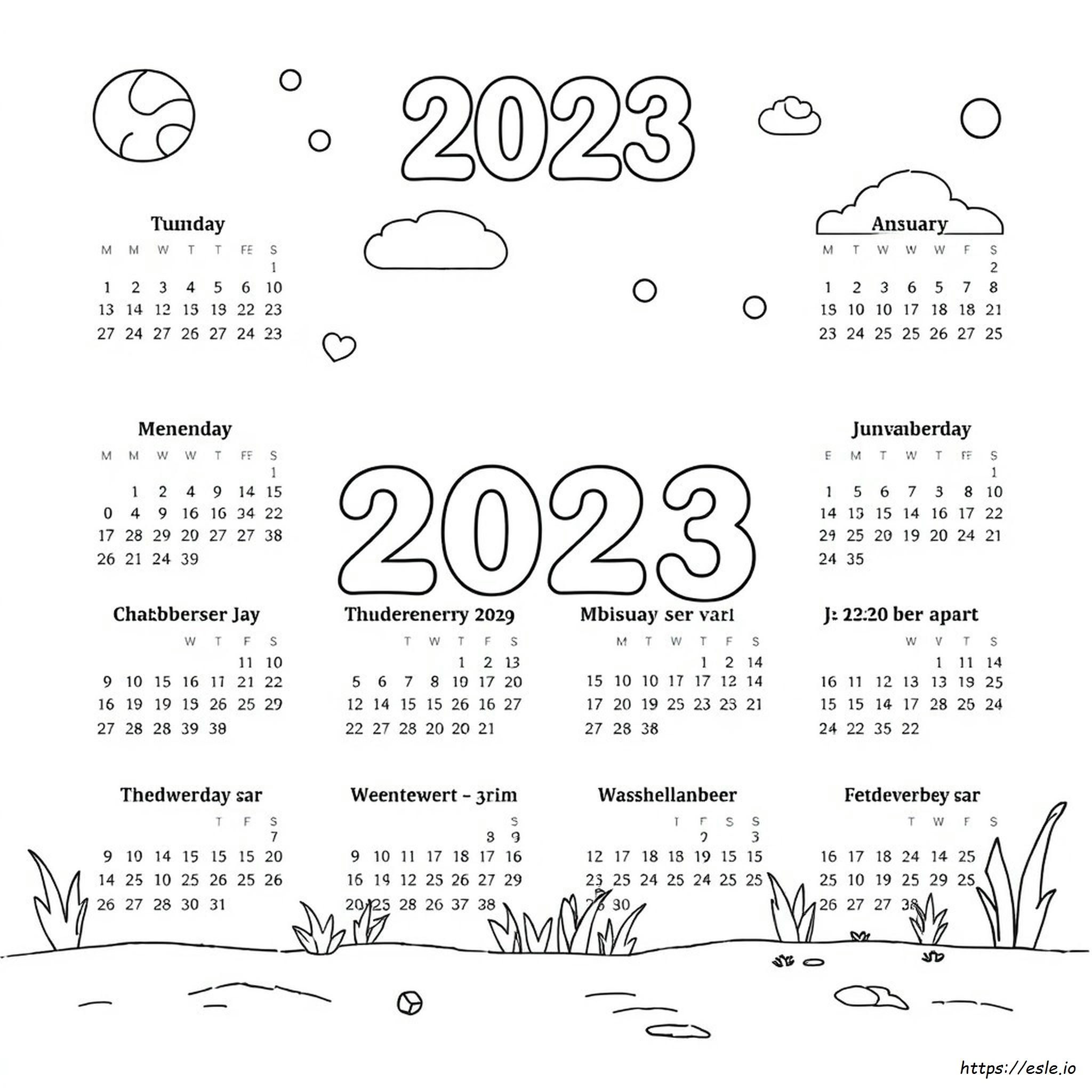 Coloring Calendar 2023