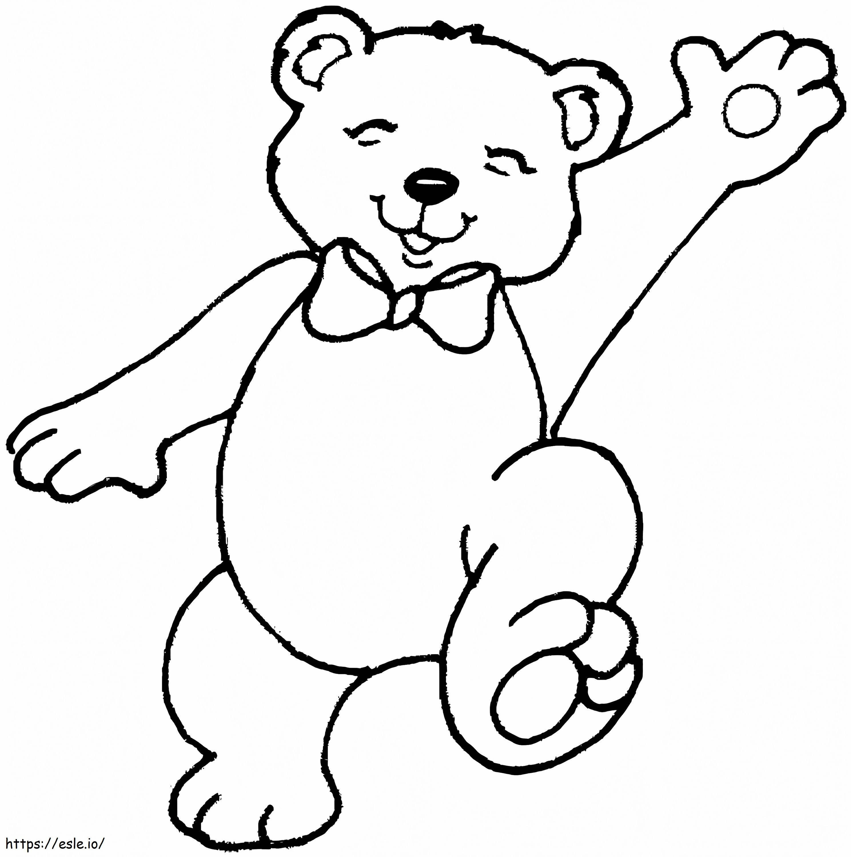 Teddy Bear Melambaikan Tangan Gambar Mewarnai