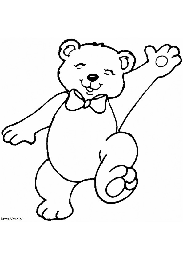 Teddybeer zwaaiende hand kleurplaat