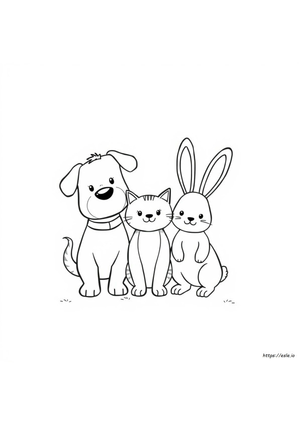 かわいい3色チャレンジ ぬりえ