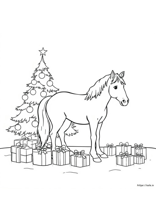 Caballo De Navidad Para Colorear