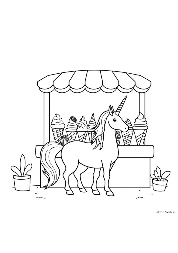 Unicorn Ice Cream Colouring