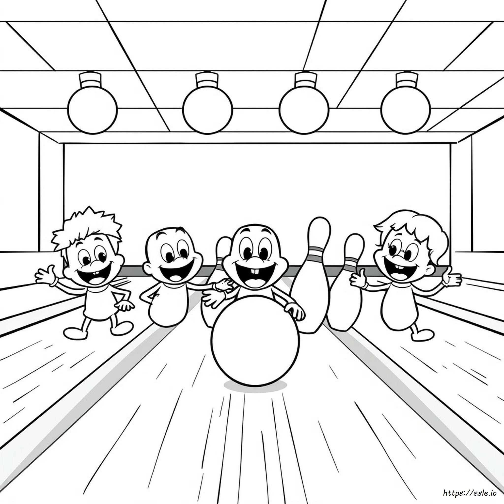 Cartoon Bowling Coloring Pages