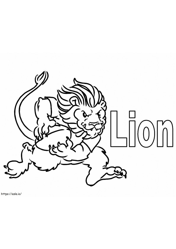 Een leeuw speelt rugby kleurplaat