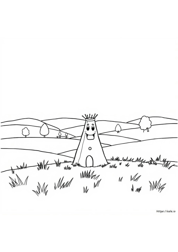 Wigwam Halaman Mewarnai