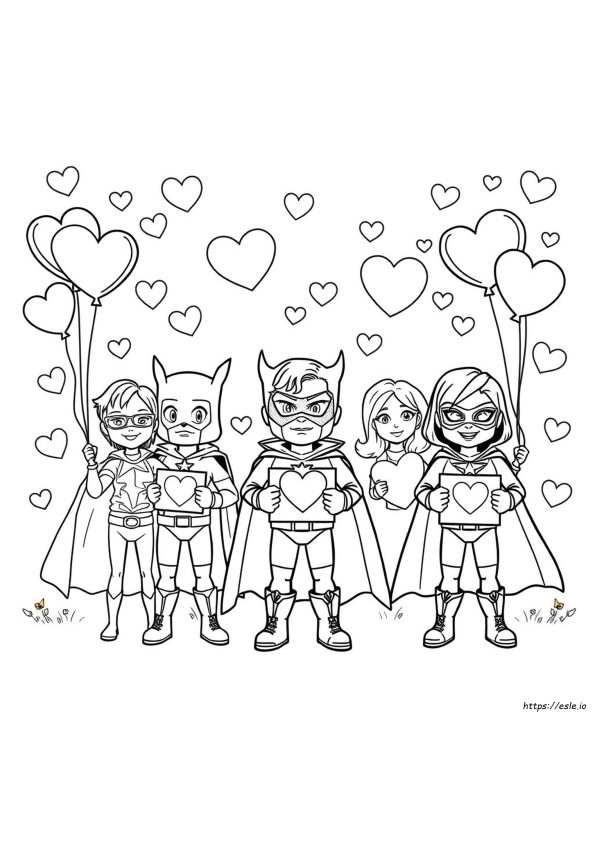 Superhero Valentines Day Coloring Pages