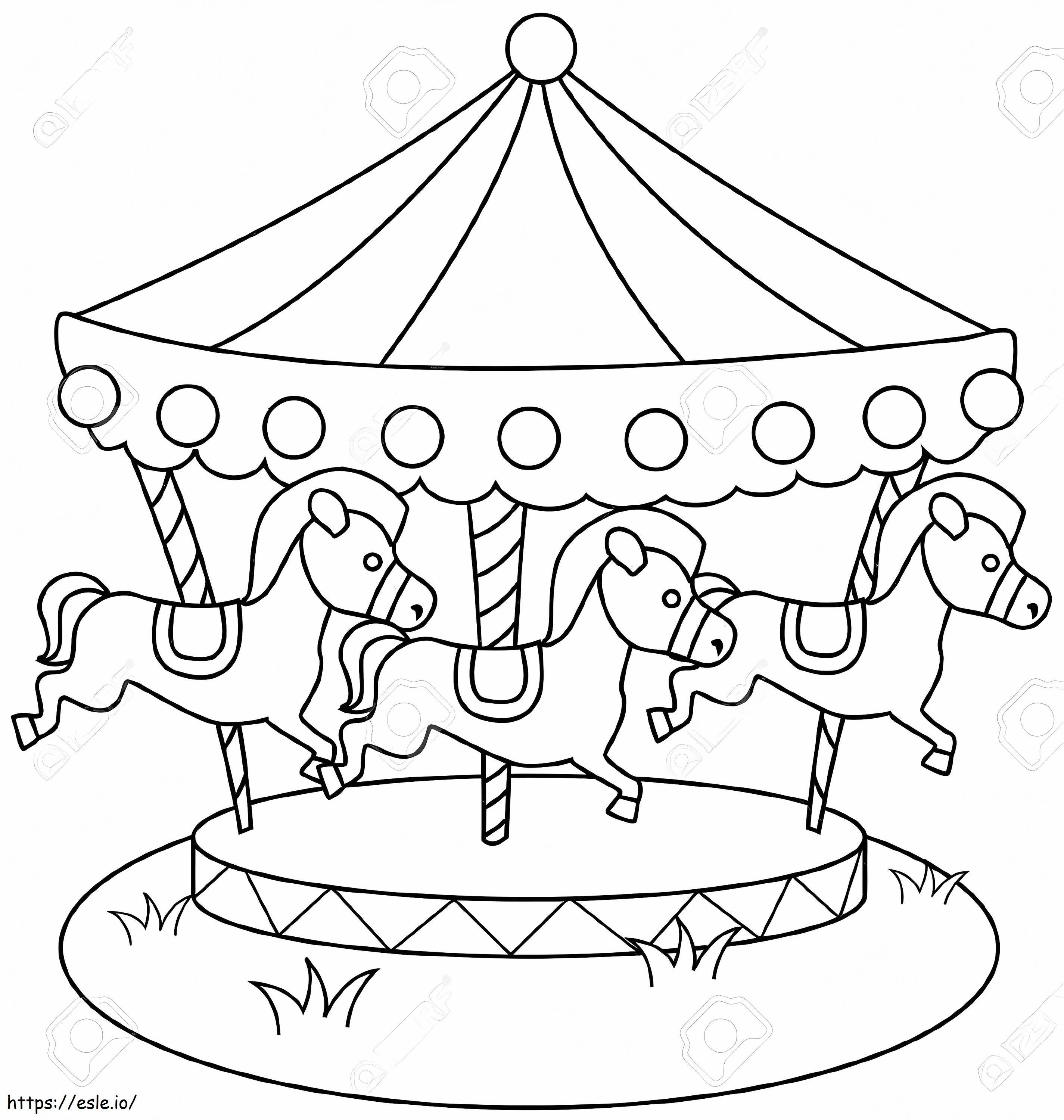 Easy Carousel coloring page