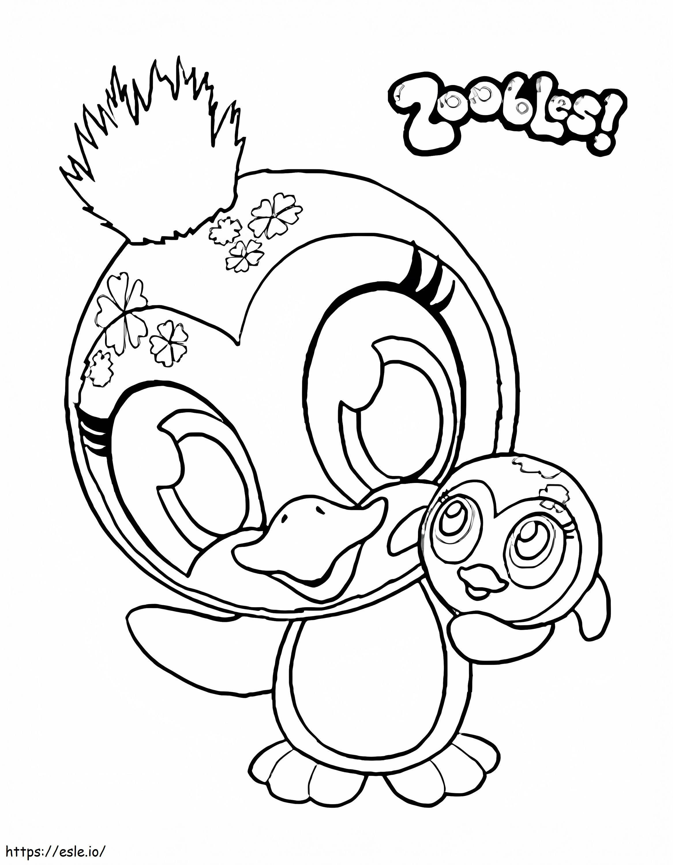Zoobles Penguin coloring page
